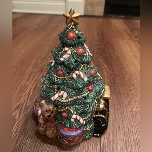 Fitz and Floyd “Santa’s List” Christmas tree with votive candles